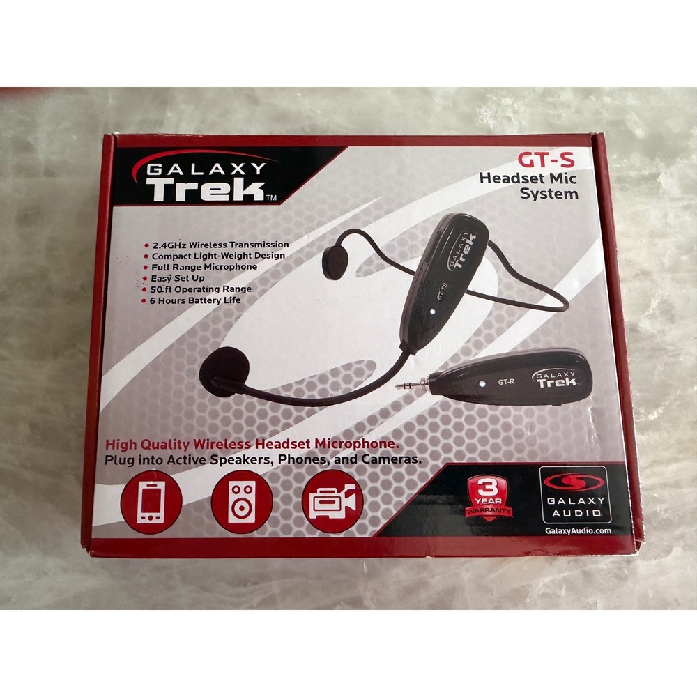 Galaxy Trek GT-S Wireless Headset Mic System 2.4GHz Portable
